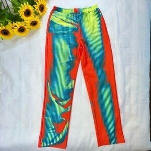Nichole Lynel Vibrant Multicolor Elastic Waistband Joggers, NWT, Large